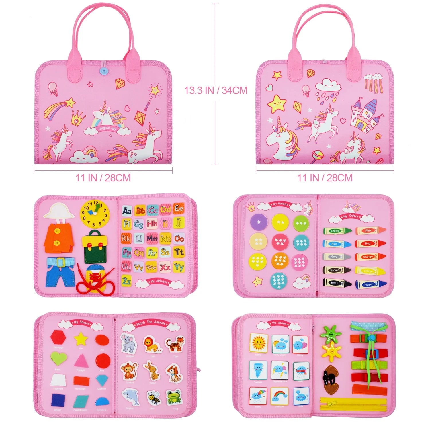 Livre d’Activités Montessori pour Enfants 3-6 Ans – Busy Board Éducatif Sensoriel Portable