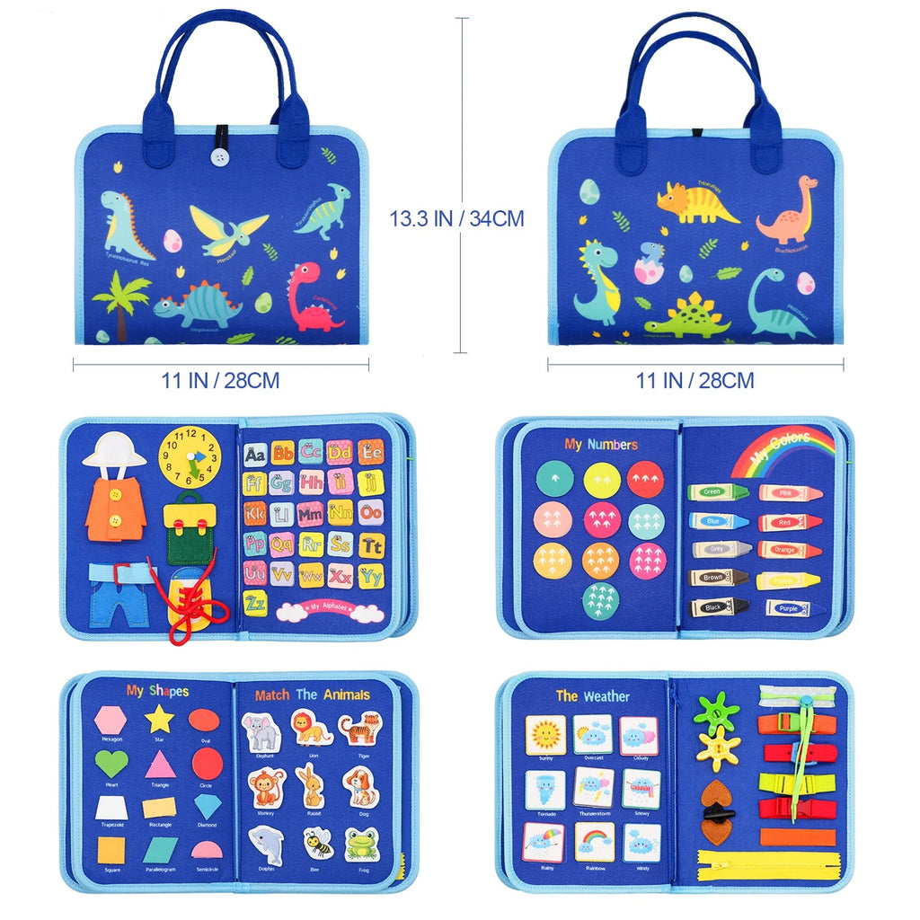 Livre d’Activités Montessori pour Enfants 3-6 Ans – Busy Board Éducatif Sensoriel Portable