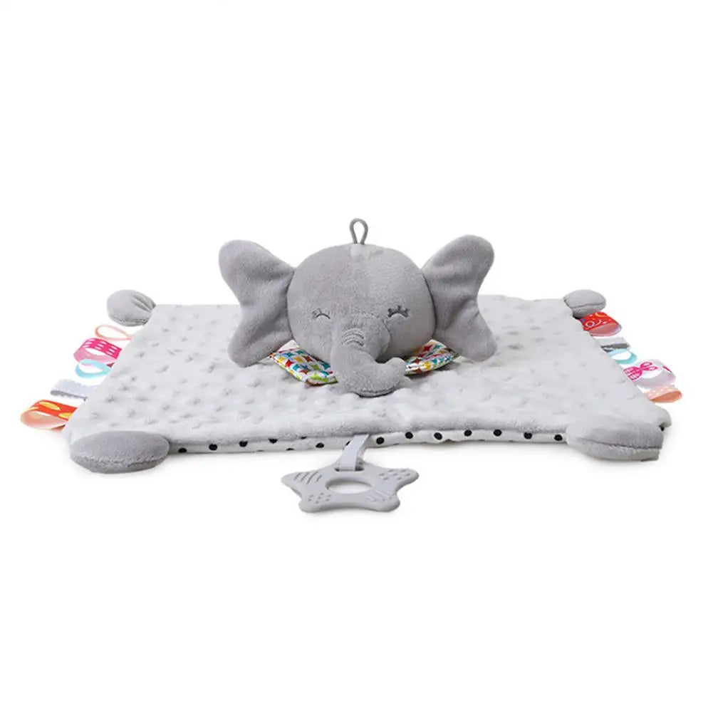 Doudou Plat Bébé avec Peluche Animal – Couverture de Réconfort Douce pour Nouveau-Né