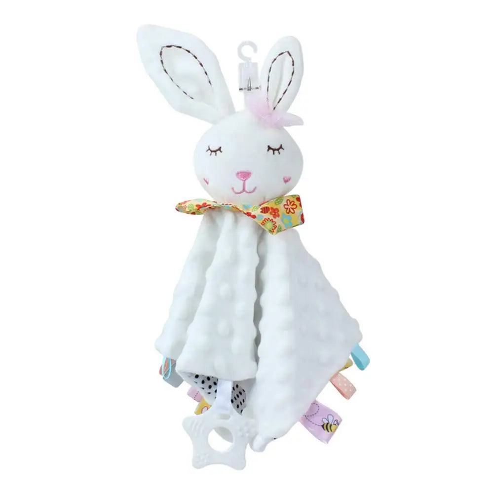 Doudou Plat Bébé avec Peluche Animal – Couverture de Réconfort Douce pour Nouveau-Né