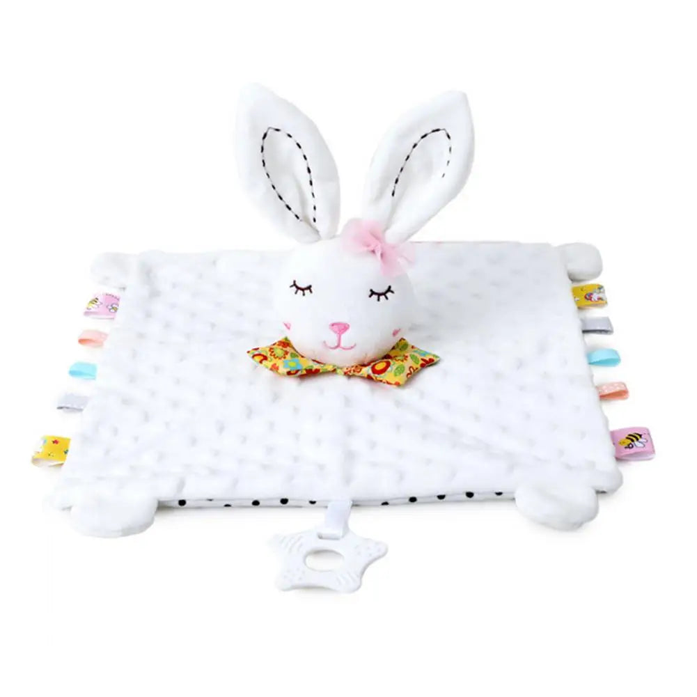 Doudou Plat Bébé avec Peluche Animal – Couverture de Réconfort Douce pour Nouveau-Né