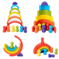 Arc-en-Ciel Montessori en Bois – Jeu d'Équilibre, Construction et Créativité pour Enfants