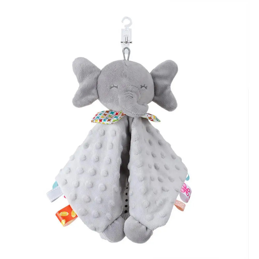 Doudou Plat Bébé avec Peluche Animal – Couverture de Réconfort Douce pour Nouveau-Né