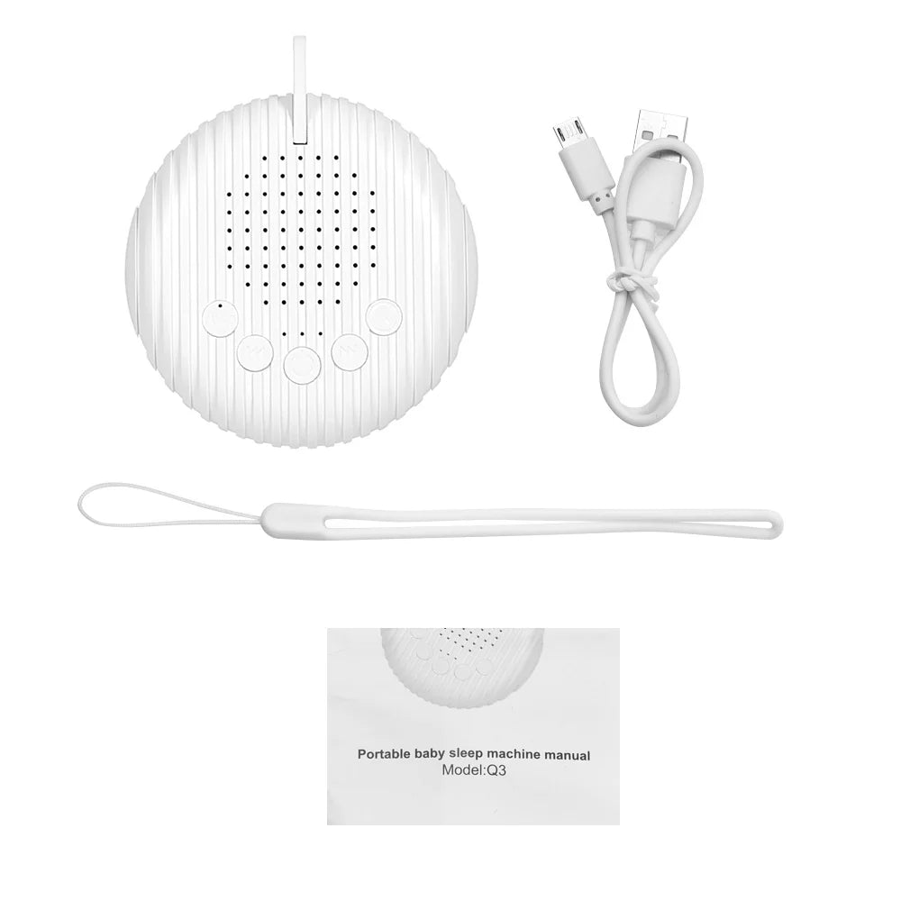 Machine à Bruit Blanc Portable pour Bébé – 10 Sons Apaisants, Veilleuse de Sommeil Rechargeable USB
