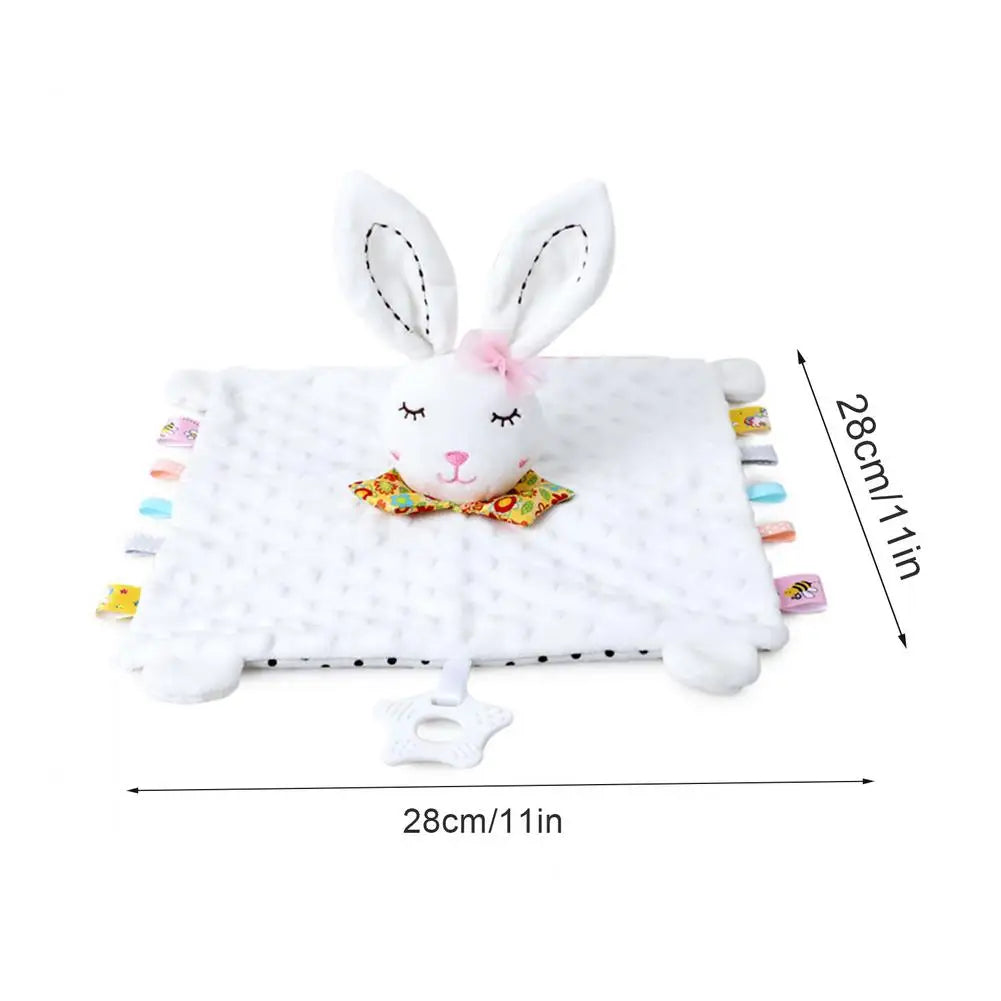 Doudou Plat Bébé avec Peluche Animal – Couverture de Réconfort Douce pour Nouveau-Né