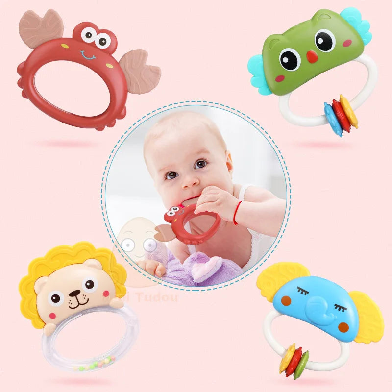 Mobile Musical pour Lit Bébé avec Projecteur Rotatif – Veilleuse, Berceuses et Hochet d'Éveil 0 à 12 Mois