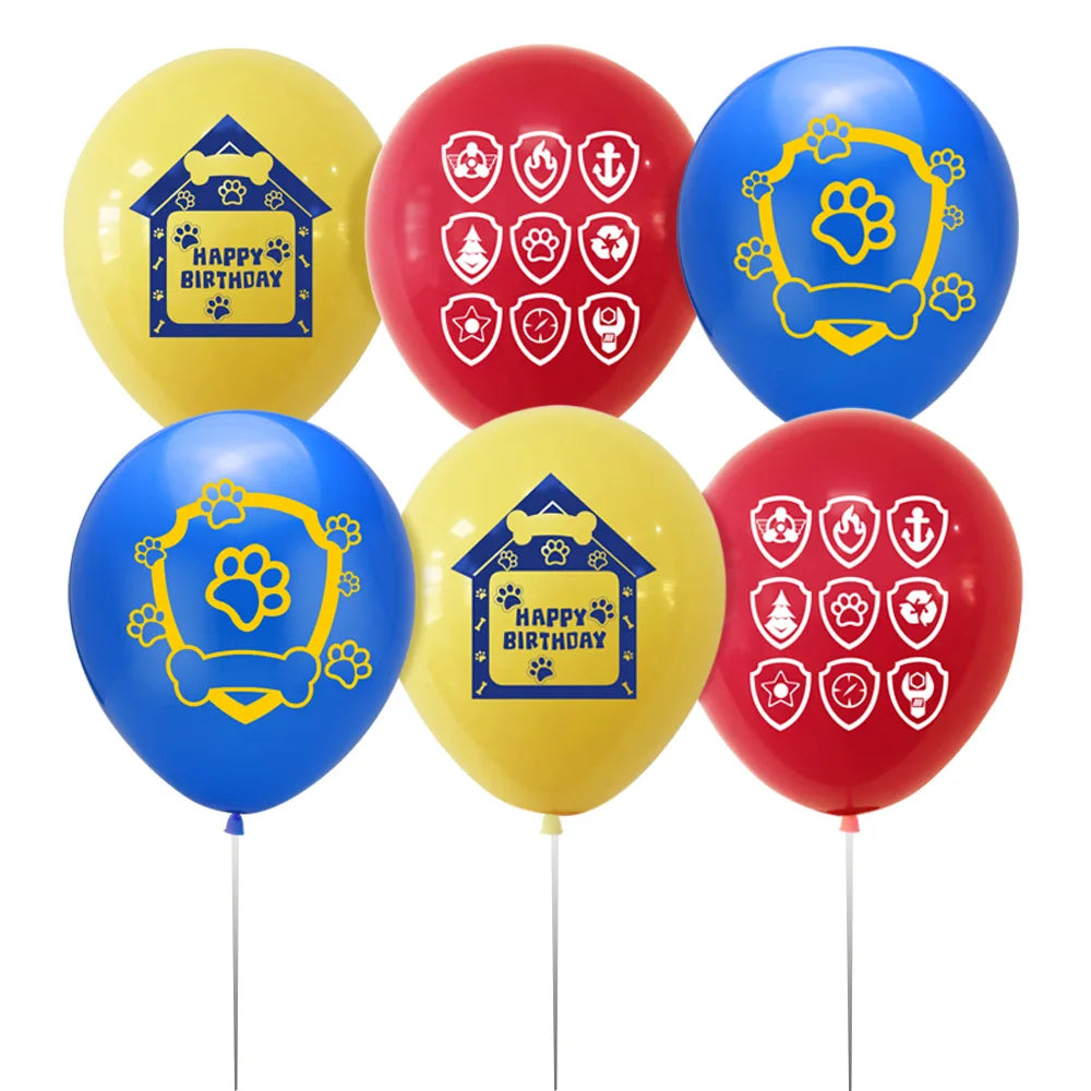 Ballons Pat'Patrouille en Latex de 12 Pouces, Décoration de ixd'Anniversaire, Dessin Animé, Chiot