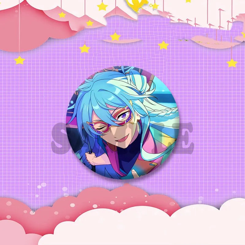 Ensemble étoiles jeu Badge rond créatif dessin animé idole bouton broche vêtements sac à dos bijoux accessoires décoration épinglettes