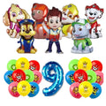 Ensemble de fournitures de fête d'anniversaire Paw Patrol, ballons, toile de fond, assiettes, gobelets, décorations de gâteaux, autocollants Paw Patrol, bannière, cadeaux de fête