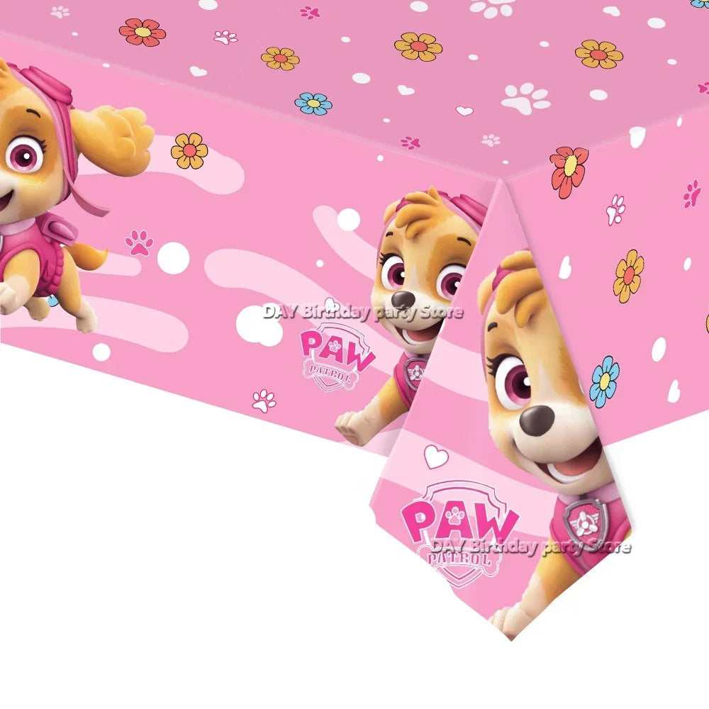 Paw Patrol – nappe d'anniversaire pour chien, décoration pour garçon et fille, réception-cadeau pour bébé, rose et bleu, fournitures de fête, cadeaux