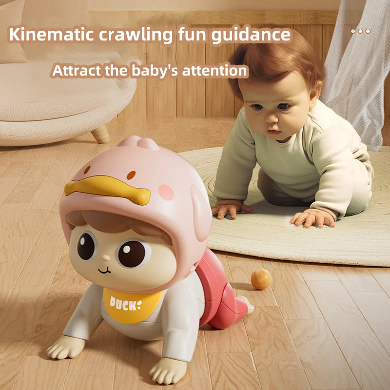 Jouet pour bébé poupée rampante musicale, 0-1 ans, apprentissage de la direction rampante et jouet apaisant pour l'entraînement au levage de la tête, gi pour la journée des enfants