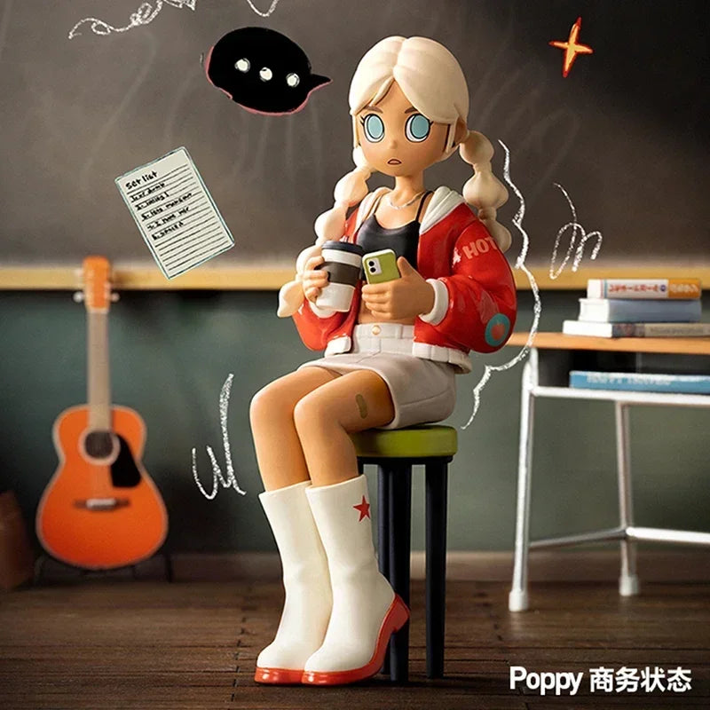 POP MART – boîte aveugle série Peach Riot Rise Up, boîte mystère, ornements Kawaii, Figurines, décoration de maison, modèle de bureau, poupées, cadeau pour filles