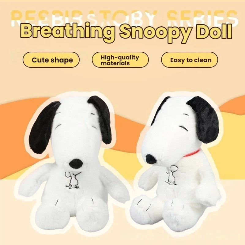 Nouveau bébé respiration apaisant Snoopy chien blanc en peluche poupée comPeluche Chien Respirante Apaisante pour Bébé – Compagnon de Sommeil Doux avec Effets Relaxants