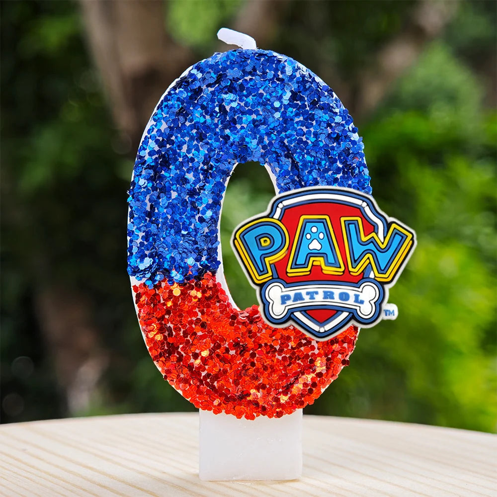 Bougie Paw Patrol 0-9 chiffres, personnage de dessin animé Paw Patrol, gâteau de fête enfichable, décoration de gâteau d'anniversaire, cadeau de réception-cadeau pour bébé