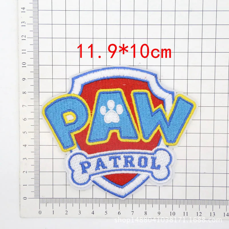 Patchs autocollants mignons de chien de dessin animé Pat'Patrouille, patchs thermocollants pour vêtements, vestes, badges, décorations, autocollants, cadeaux