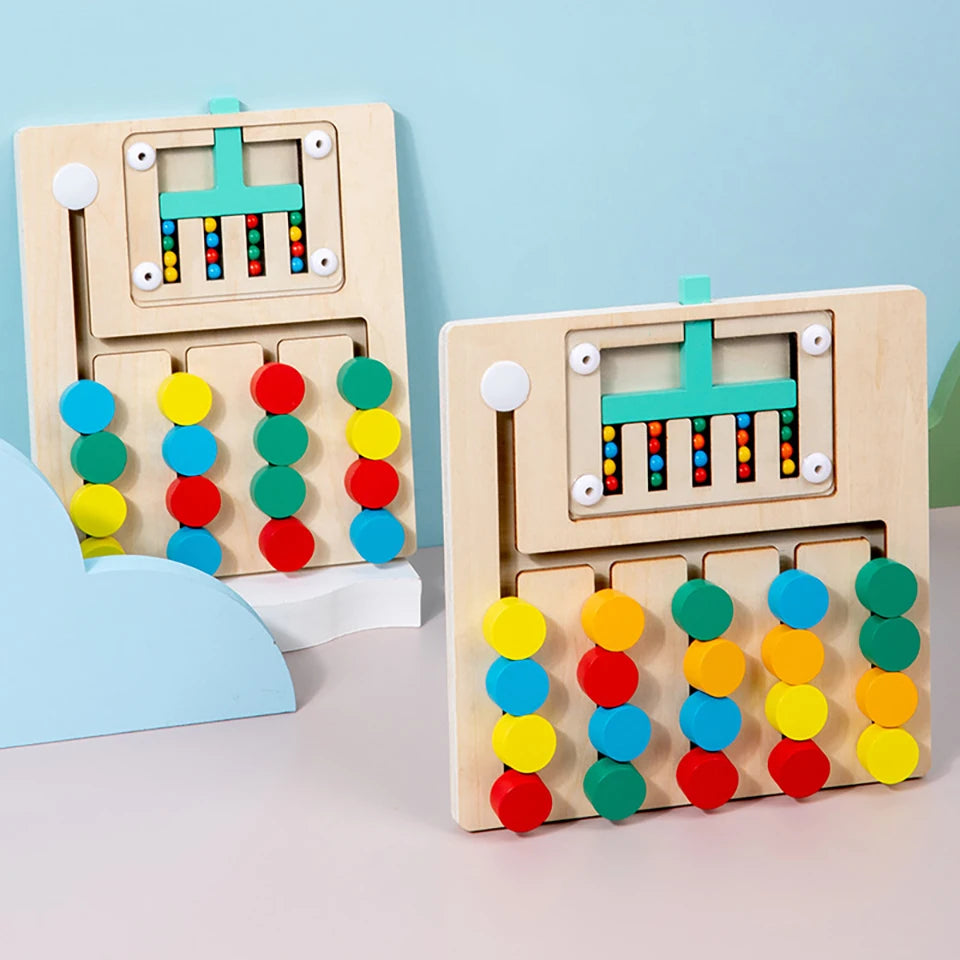 Puzzle Coulissant Montessori en Bois – Jeu de Logique et de Coordination pour Enfants 3 à 6 Ans