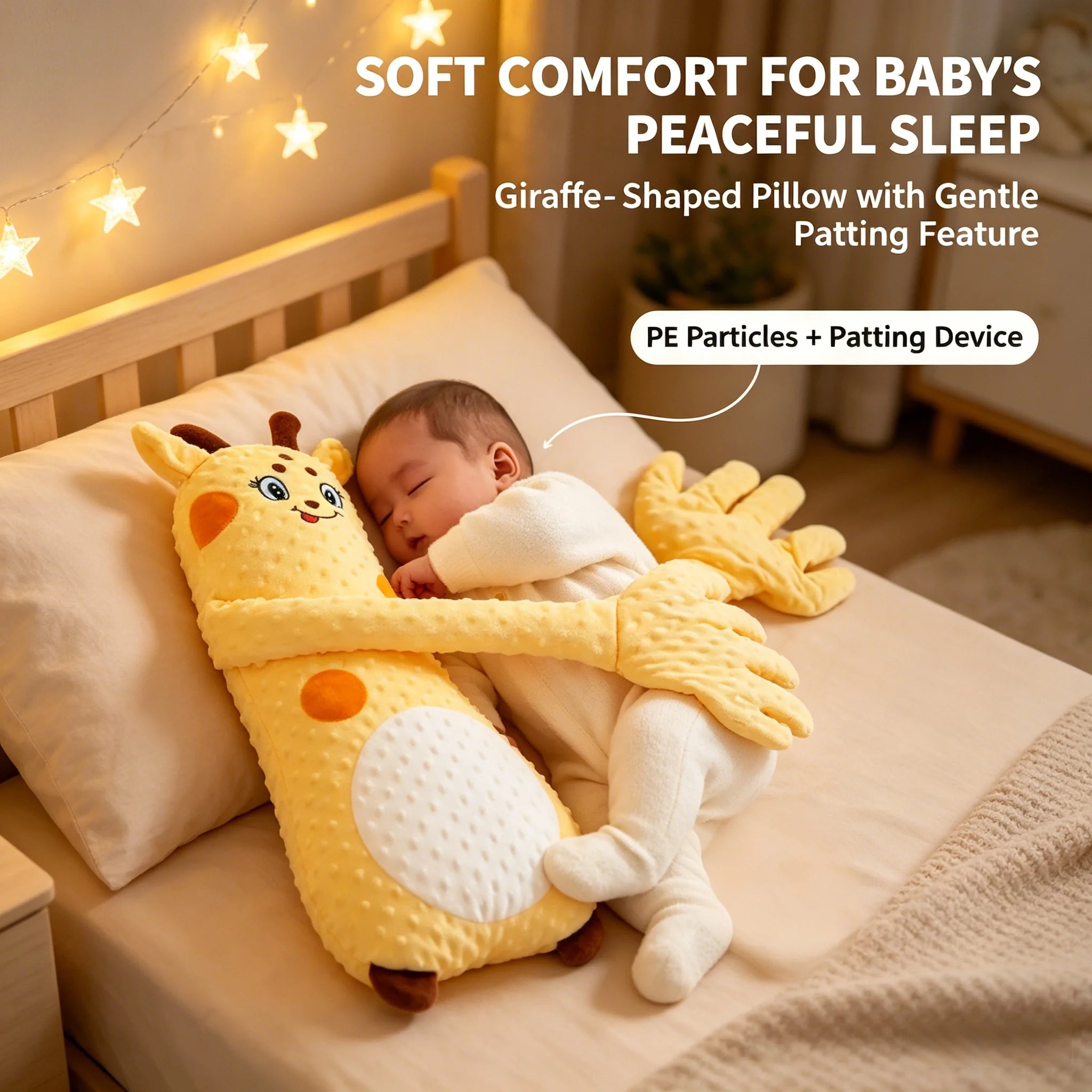    Oreiller Apaisant Intelligent pour Bébé avec Fonction Tapotement Automatique – Compagnon de Sommeil Réconfortant