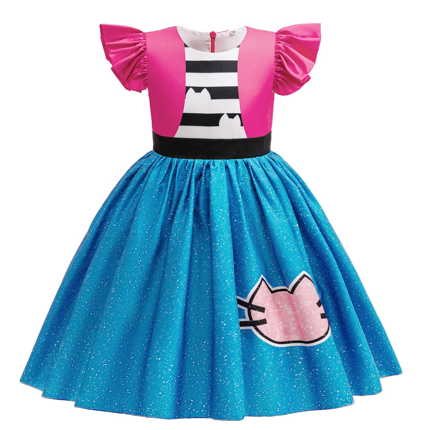 Gabby's Dollhouse Vêtements Filles Gabby Cat Robe Filles Robes décontractées mignonnes et bandeau Enfants Enfants Robe de princesse à manches volantes