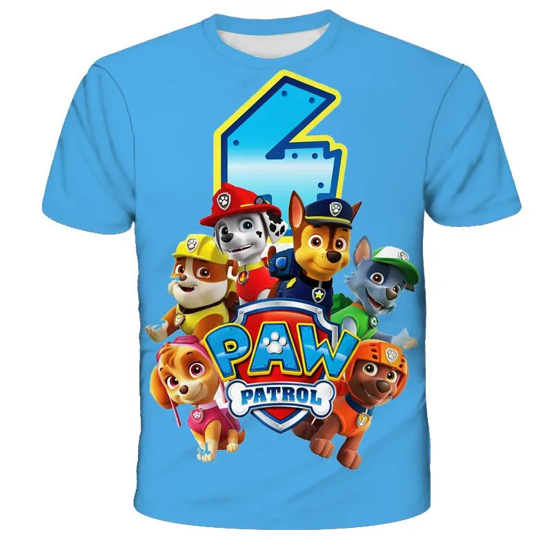 PAW Patrol jouet chien enfants vêtements hauts garçon T-shirt impression 3D pat patrouille t-shirts Anime à manches courtes bébé enfant cadeau d'anniversaire