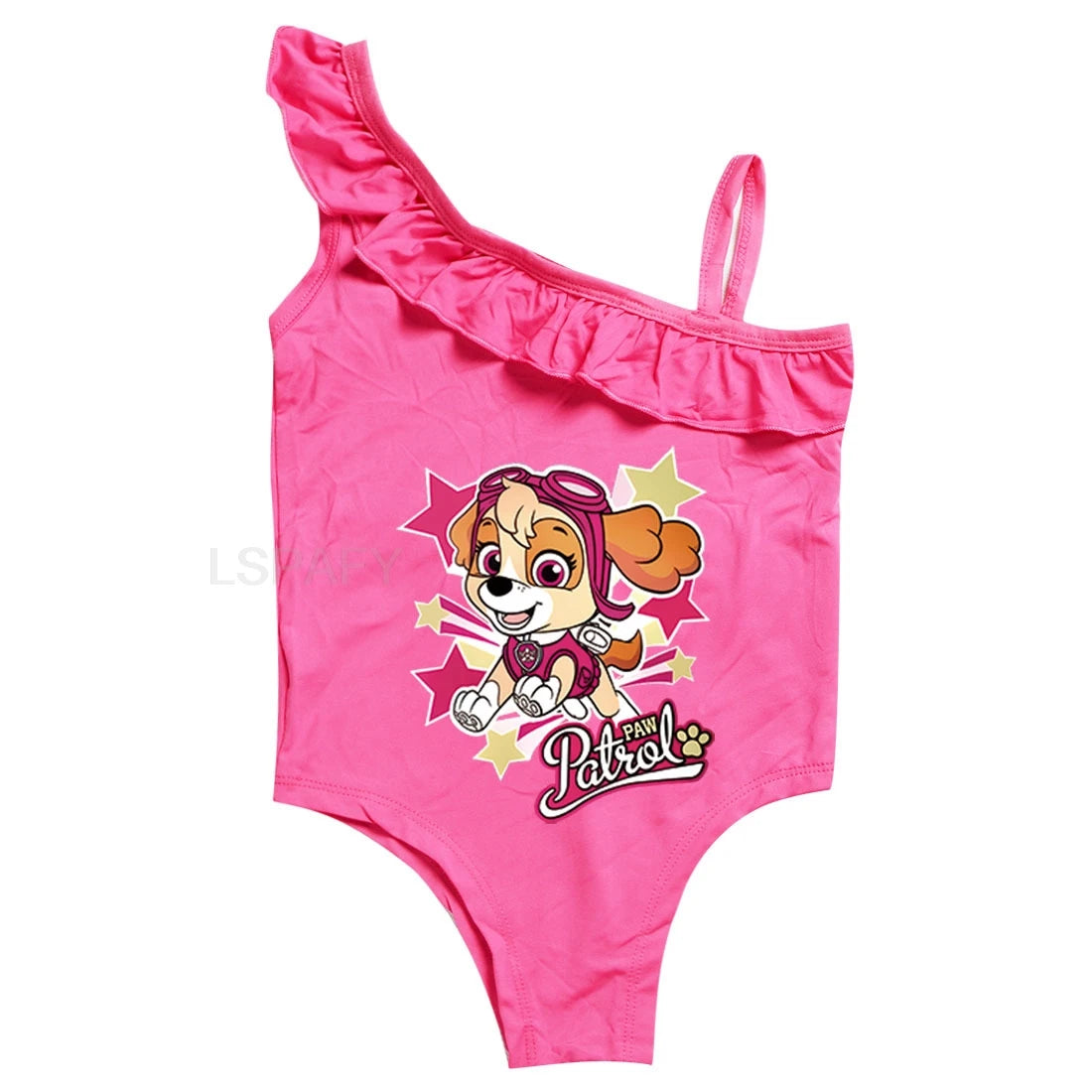 Maillot de bain une pièce PAW PATROL coupe ajustée, motif dessin animé, polyvalent, imprimé lettres, en soie glacée respirante, grande taille, pour la plage