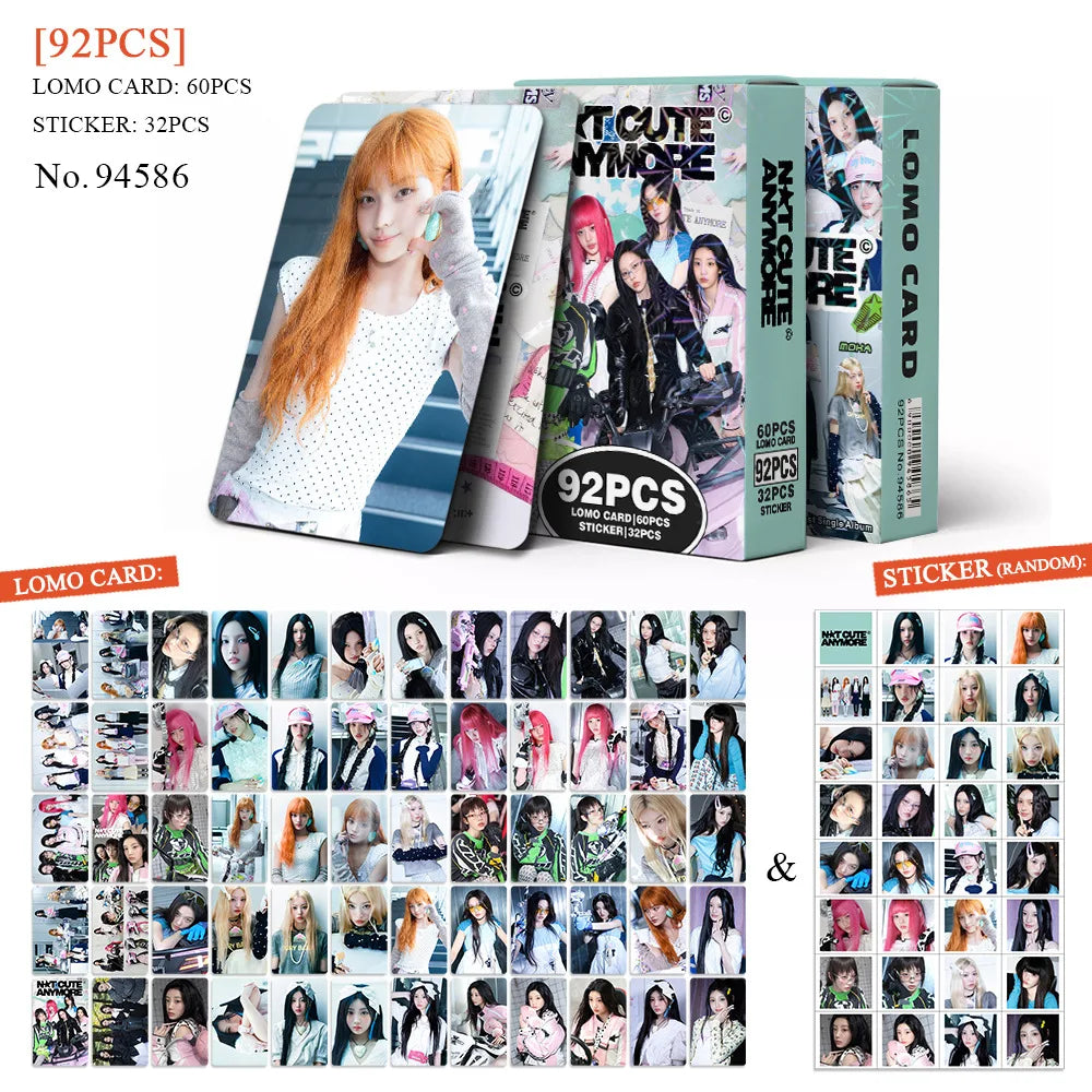 Illit, I'Llit Cute Anymore, Gllit, Cartes photo Kpop, Marchandises pour fans Kpop, 92 pièces dans une boîte (60 cartes Lomo + 32 autocollants), Cartes photo haute définition, Articles de collection, Petits cadeaux, Cadeaux