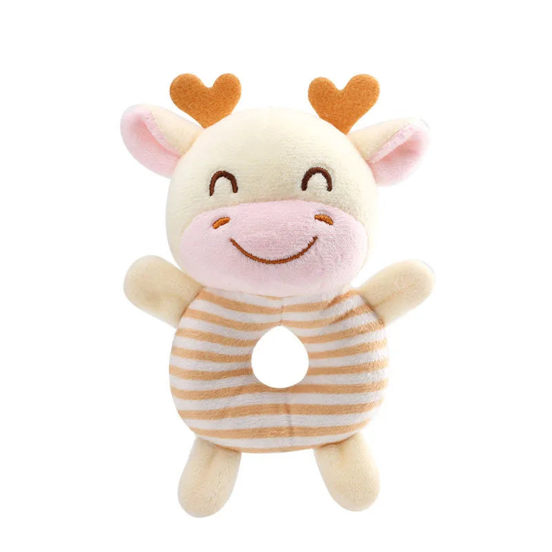 Hochet en Peluche Bébé avec Anneau de Préhension – Jouet d’Éveil Sensoriel Doux de 0 à 24 Mois