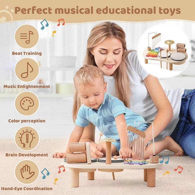 Xylophone Montessori en Bois pour Bébé – Jouet Musical Éducatif et Éveil Sensoriel