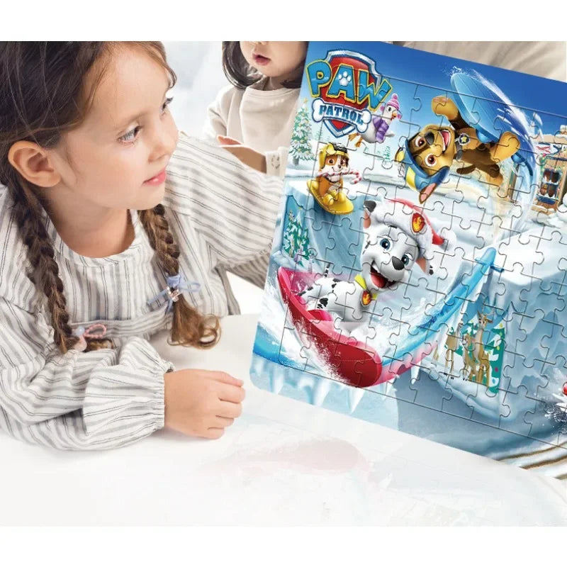 104 pièces Paw Patrol Puzzle pour enfants dessin animé patrouille canine Puzzles jouets éducatifs jeux d'apprentissage garçons filles cadeau