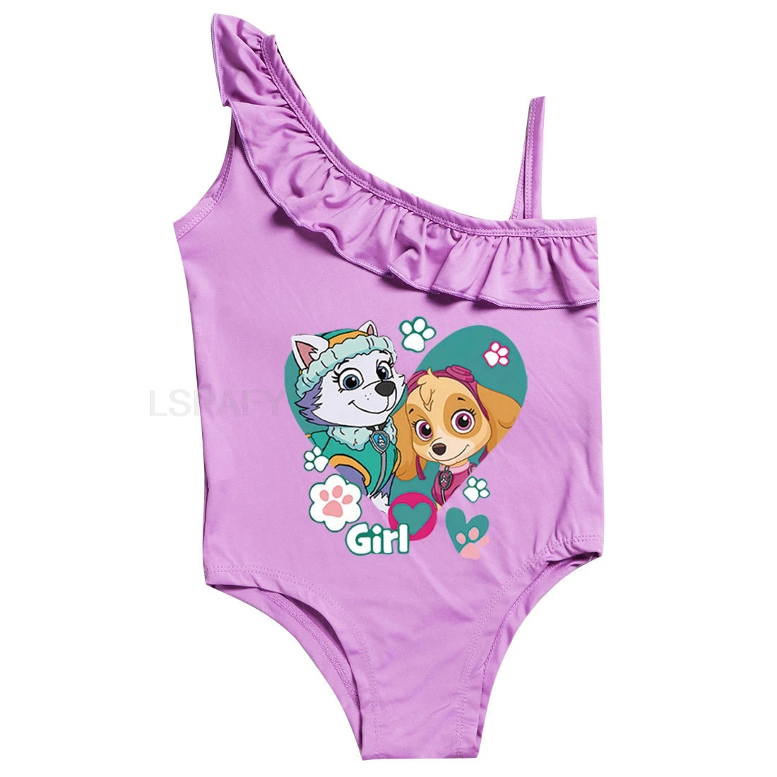 Maillot de bain une pièce PAW PATROL coupe ajustée, motif dessin animé, polyvalent, imprimé lettres, en soie glacée respirante, grande taille, pour la plage