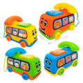 Voiture de Bus téléphonique pour enfants, jouet éducatif Montessori Bus Téléphone Musical Montessori pour Bébé – Jouet Éducatif Interactif avec Sons, Lumières et Clavier d’Apprentissage