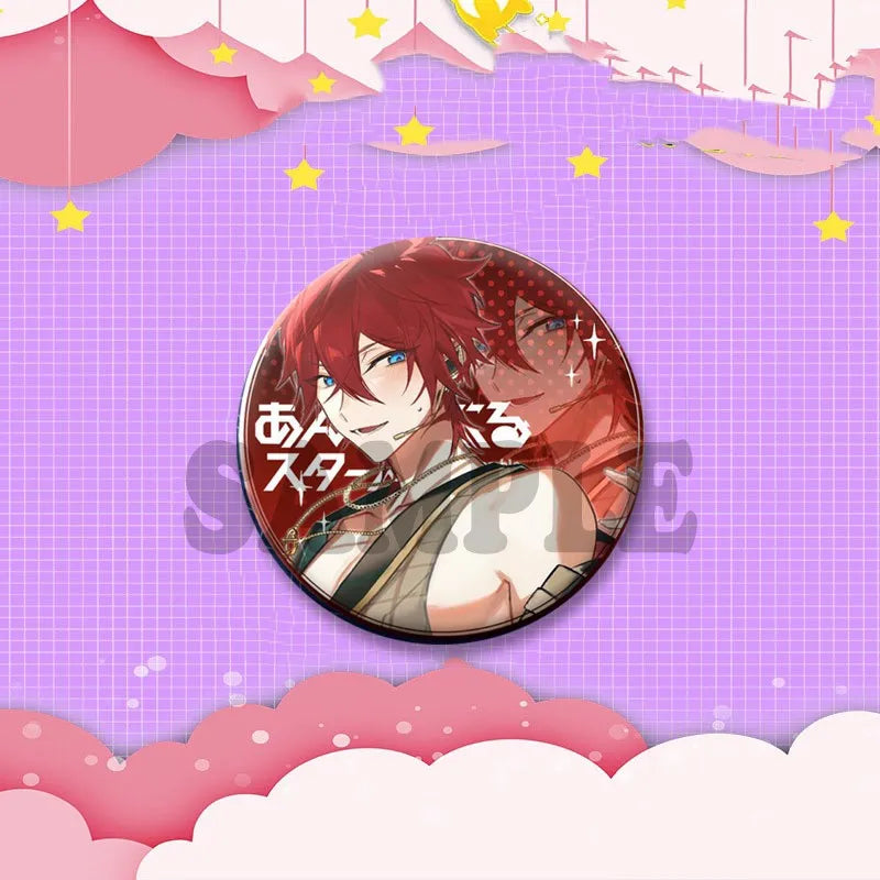 Ensemble étoiles jeu Badge rond créatif dessin animé idole bouton broche vêtements sac à dos bijoux accessoires décoration épinglettes