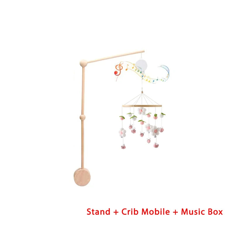 Mobile Musical en Bois pour Lit Bébé – Animaux Marins en Feutre, Hochet Suspendu Montessori