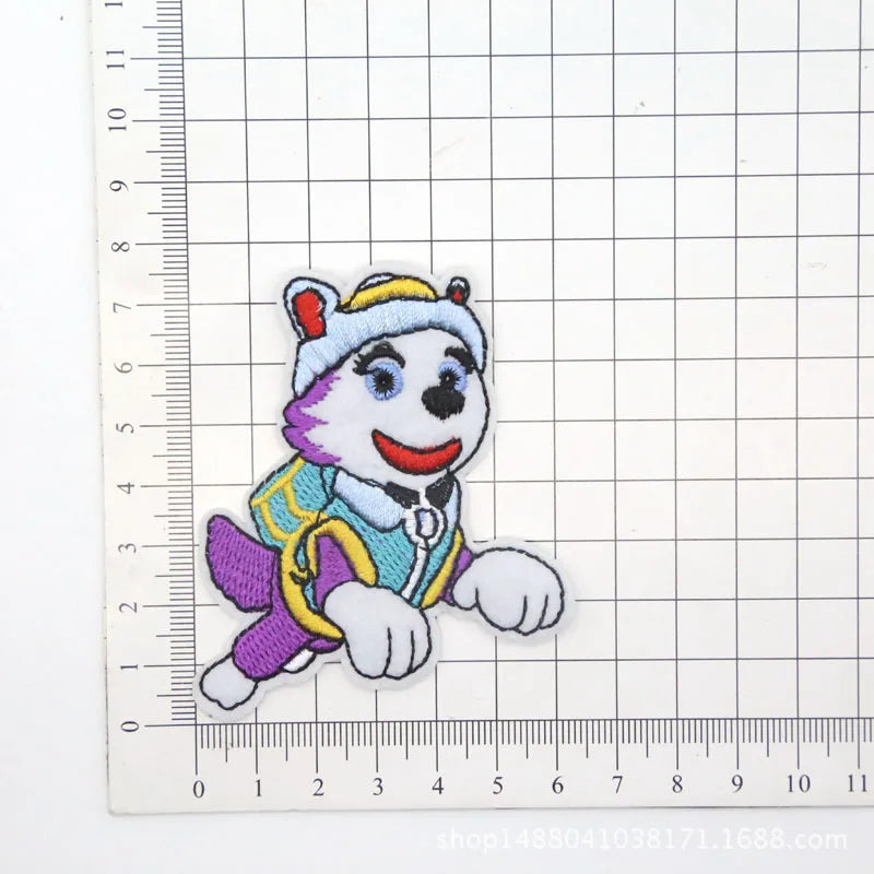Patchs autocollants mignons de chien de dessin animé Pat'Patrouille, patchs thermocollants pour vêtements, vestes, badges, décorations, autocollants, cadeaux