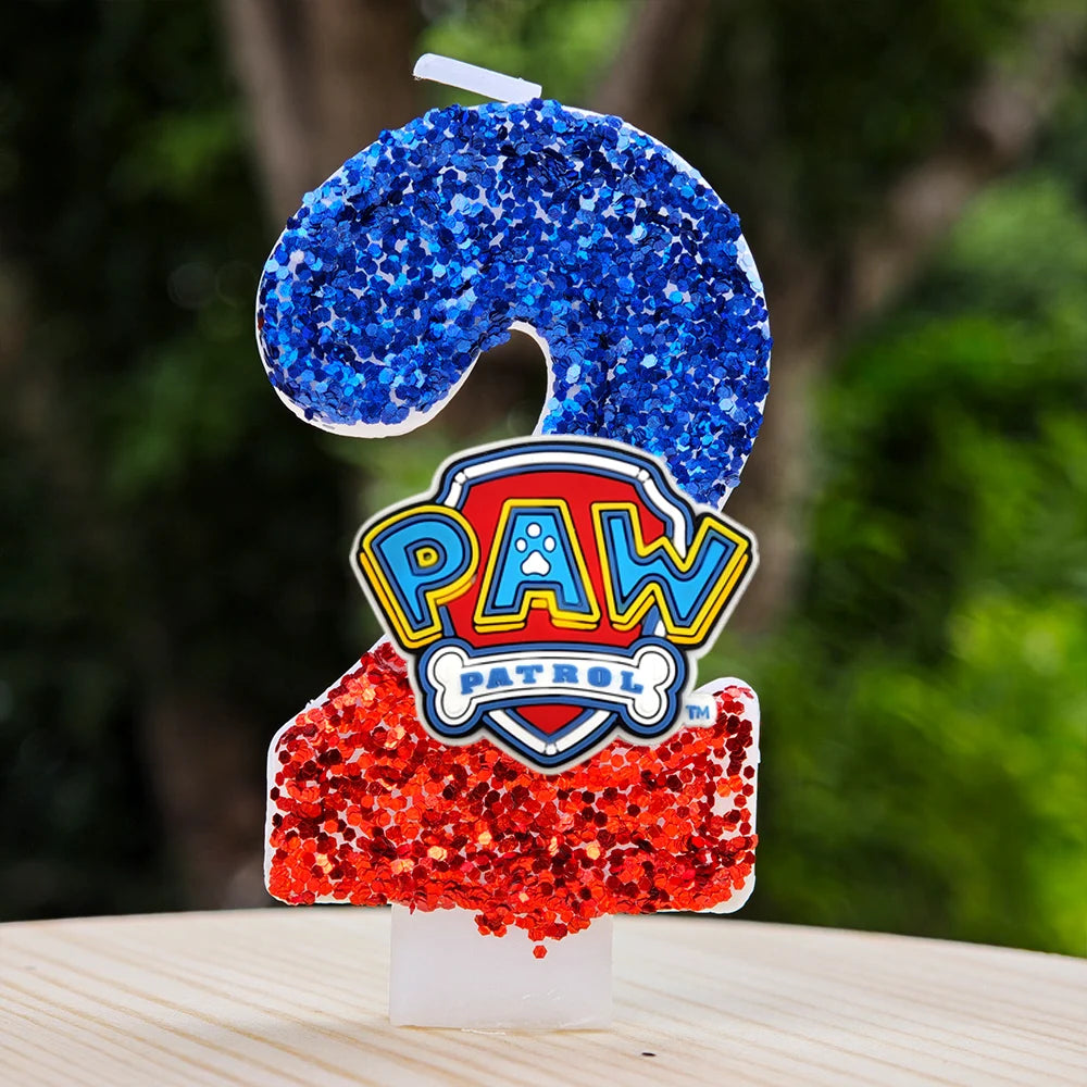 Bougie Paw Patrol 0-9 chiffres, personnage de dessin animé Paw Patrol, gâteau de fête enfichable, décoration de gâteau d'anniversaire, cadeau de réception-cadeau pour bébé