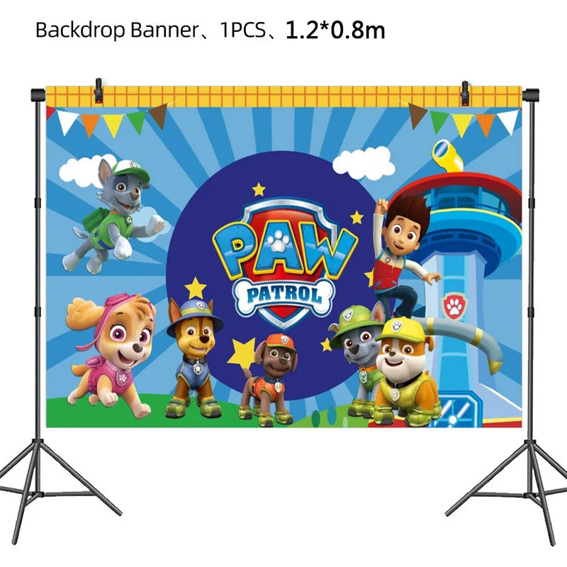 PAW Patrol – décoration de fête d'anniversaire, ensemble de ballons, vaisselle jetable, fournitures pour événements pour enfants, bannière, cadeau d'arrière-plan, nouvelle Version