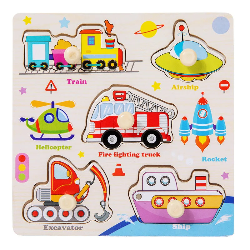 Puzzles en bois Montessori pour bébé, jouets dePuzzle Montessori en Bois pour Bébé – Animaux, Fruits et Véhicules – Jouet Éducatif d’Éveil dès 2 Ans