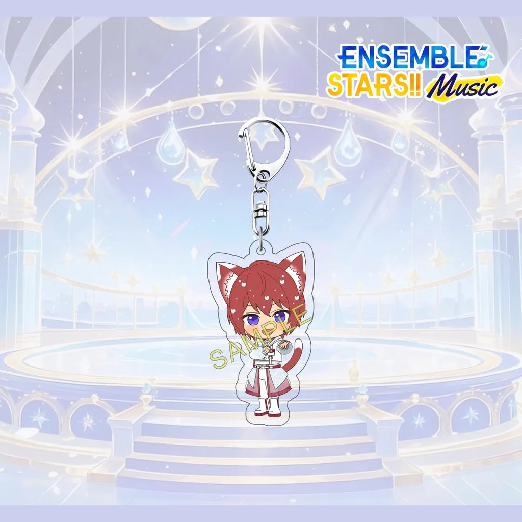 Porte-clés en acrylique de 6 cm avec personnage mignon de l'anime Ensemble Stars, pendentif pour sac à dos, décoration de clé de voiture, cadeau de collection pour fans
