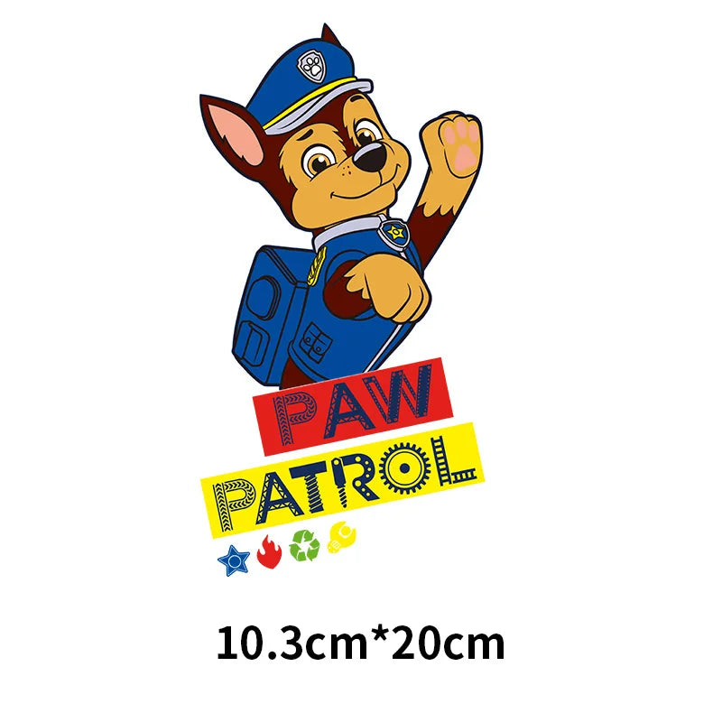 Patchs Paw Patrol mignons pour vêtements, autocollants pour vêtements d'enfants, sweat à capuche, T-Shirt, presse à chaud, autocollant en fer appliqué, DIY bricolage