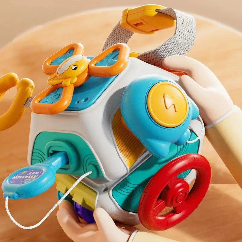 Baby Space Busy Ball Montessori – Jouet Sensoriel Multifonction pour Bébé, Développement de la Motricité Fine