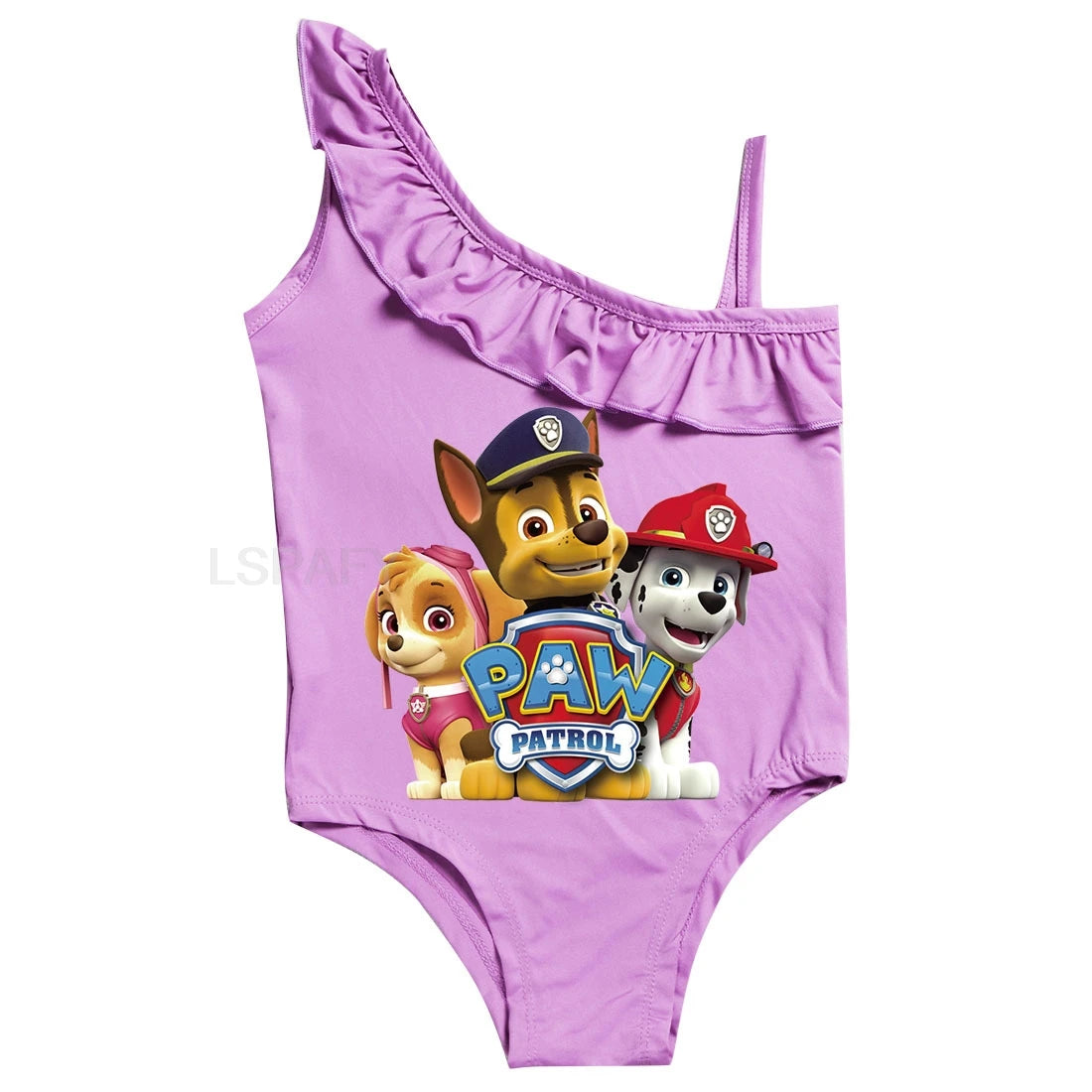 Maillot de bain une pièce PAW PATROL coupe ajustée, motif dessin animé, polyvalent, imprimé lettres, en soie glacée respirante, grande taille, pour la plage