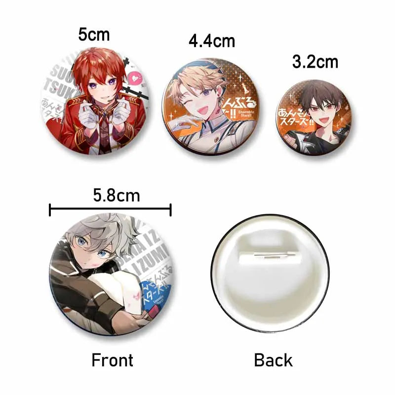 Ensemble étoiles jeu Badge rond créatif dessin animé idole bouton broche vêtements sac à dos bijoux accessoires décoration épinglettes