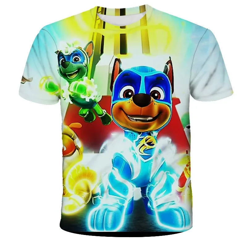 PAW Patrol jouet chien enfants vêtements hauts garçon T-shirt impression 3D pat patrouille t-shirts Anime à manches courtes bébé enfant cadeau d'anniversaire