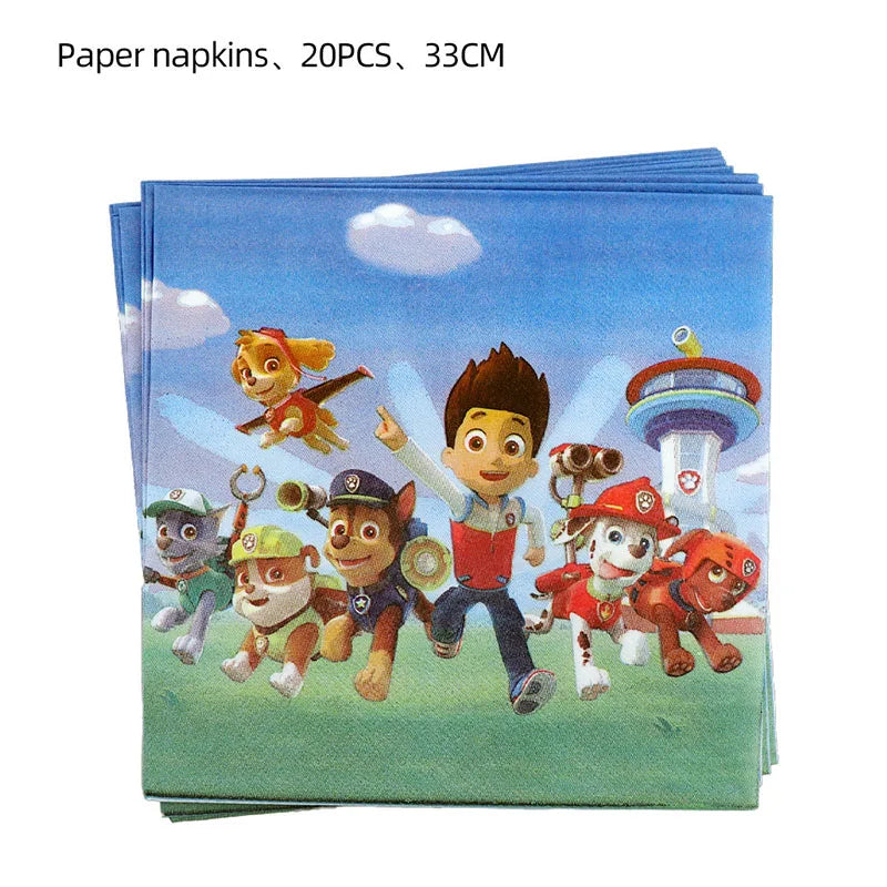 PAW Patrol – décoration de fête d'anniversaire, ensemble de ballons, vaisselle jetable, fournitures pour événements pour enfants, bannière, cadeau d'arrière-plan, nouvelle Version
