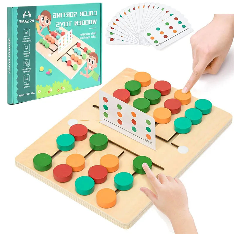 Puzzle Coulissant Montessori en Bois – Jeu de Logique et de Coordination pour Enfants 3 à 6 Ans