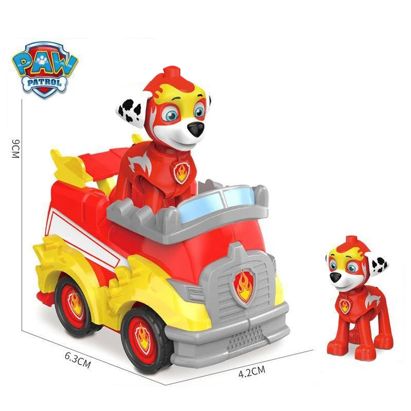 PAW Patrol – équipe de sauvetage de grande réalisation, chien de puissance, assemblage de dessin animé, pendentif de voiture électrique fait à la main, jouet, cadeau d'anniversaire pour enfants