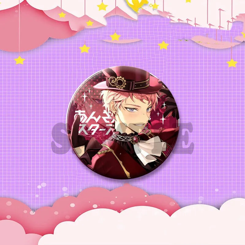 Ensemble étoiles jeu Badge rond créatif dessin animé idole bouton broche vêtements sac à dos bijoux accessoires décoration épinglettes