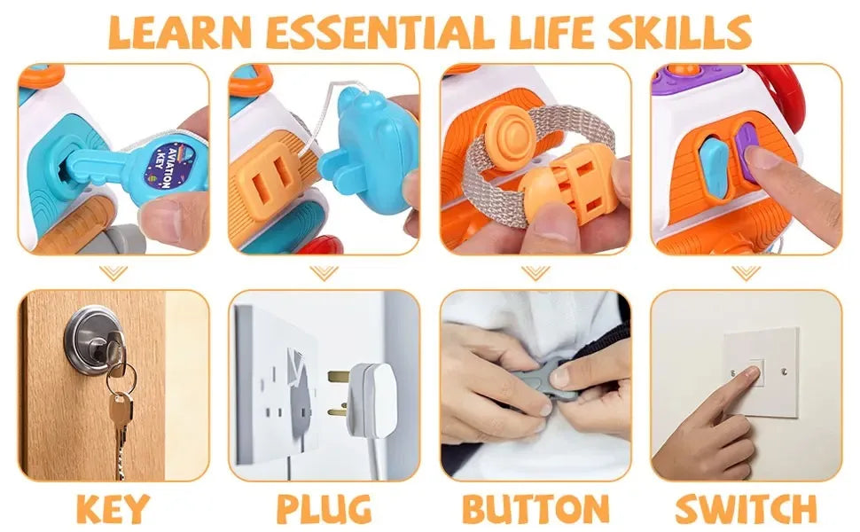Baby Space Busy Ball Montessori – Jouet Sensoriel Multifonction pour Bébé, Développement de la Motricité Fine