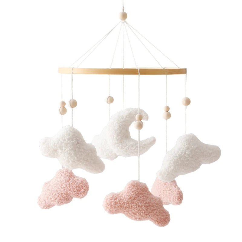 Mobile Musical en Bois pour Lit Bébé – Animaux Marins en Feutre, Hochet Suspendu Montessori
