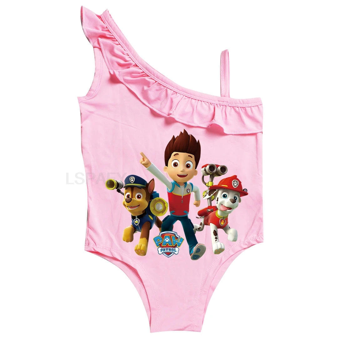 Maillot de bain une pièce PAW PATROL coupe ajustée, motif dessin animé, polyvalent, imprimé lettres, en soie glacée respirante, grande taille, pour la plage
