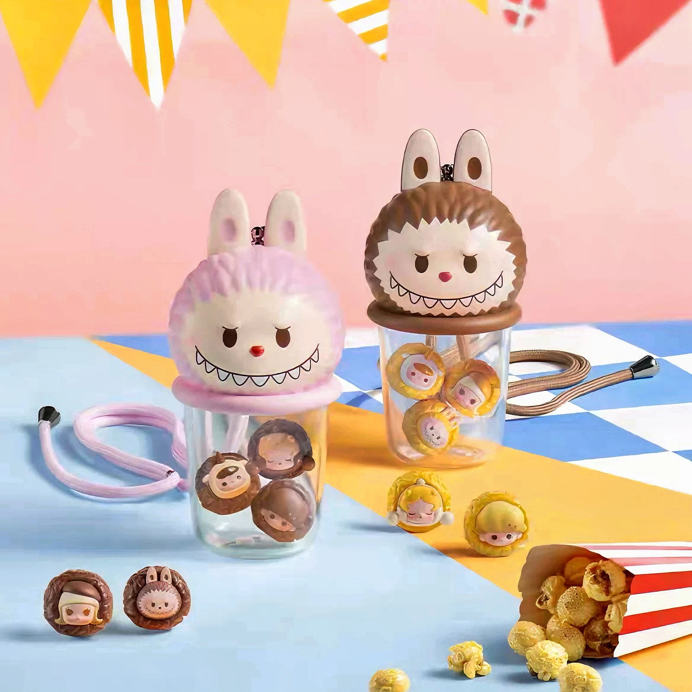 POP MART labubu Park – mini figurine originale, édition limitée, série pop-corn, jouets d'action, cadeau d'anniversaire Surprise